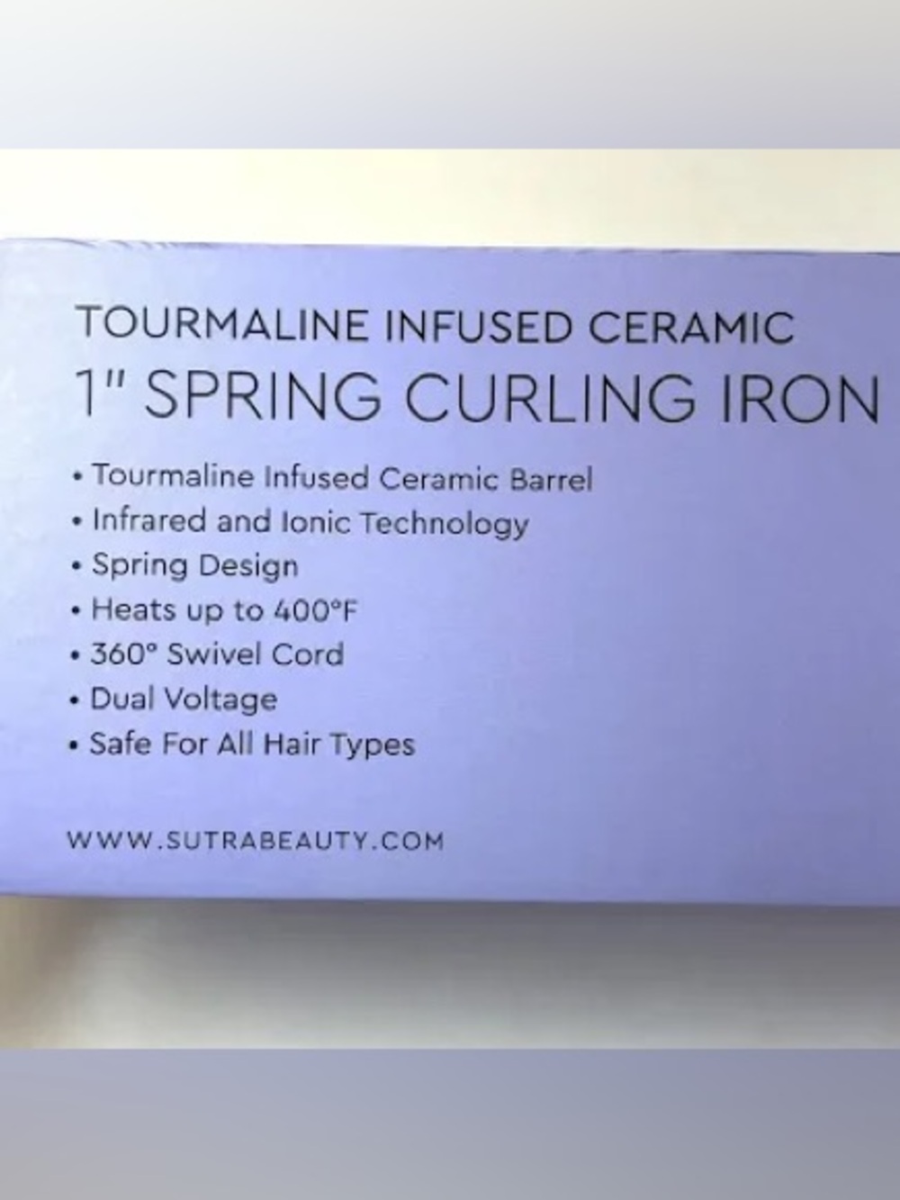 Sutra SB2 TOURMALINE Ceramic 1" Spring Curling Iron Purple Ionic Hot Tools - Picture 6 of 12